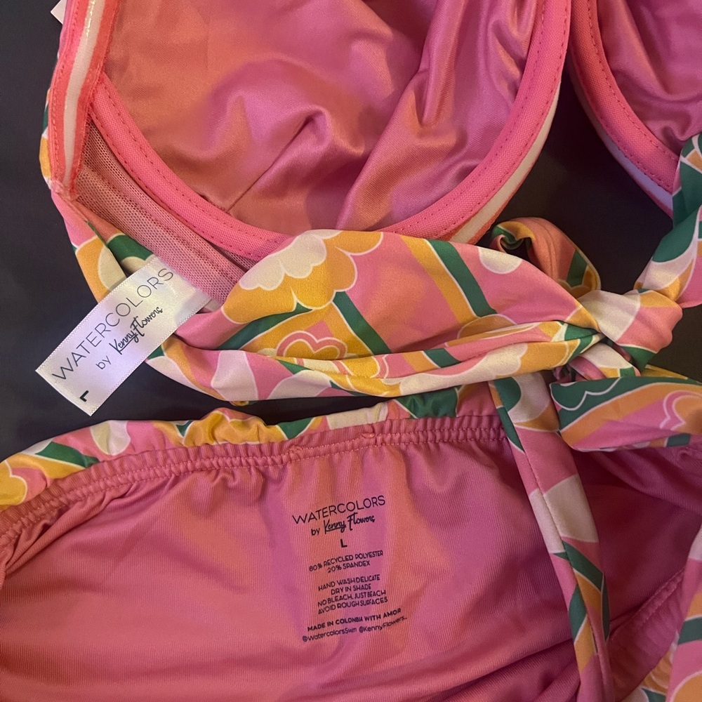 Kenny Flowers Pink and Yellow Floral Bikini